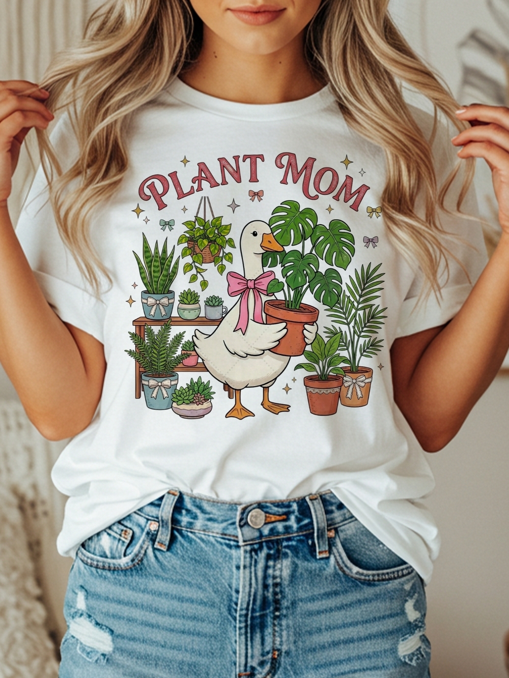 Plant Mom Graphic Tee - White